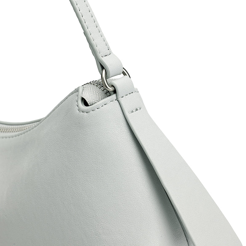 Elegant Genuine Leather Crescent Clutch Bag
