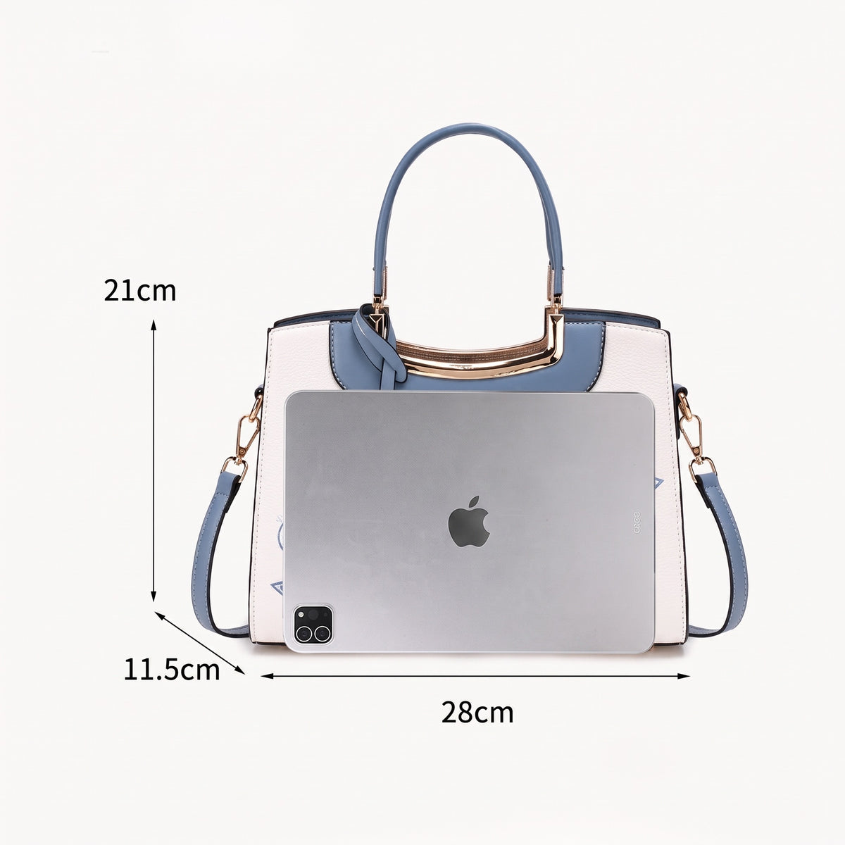 Borsa pochette elegante in ecopelle vegana ricamata a peonie, con charm