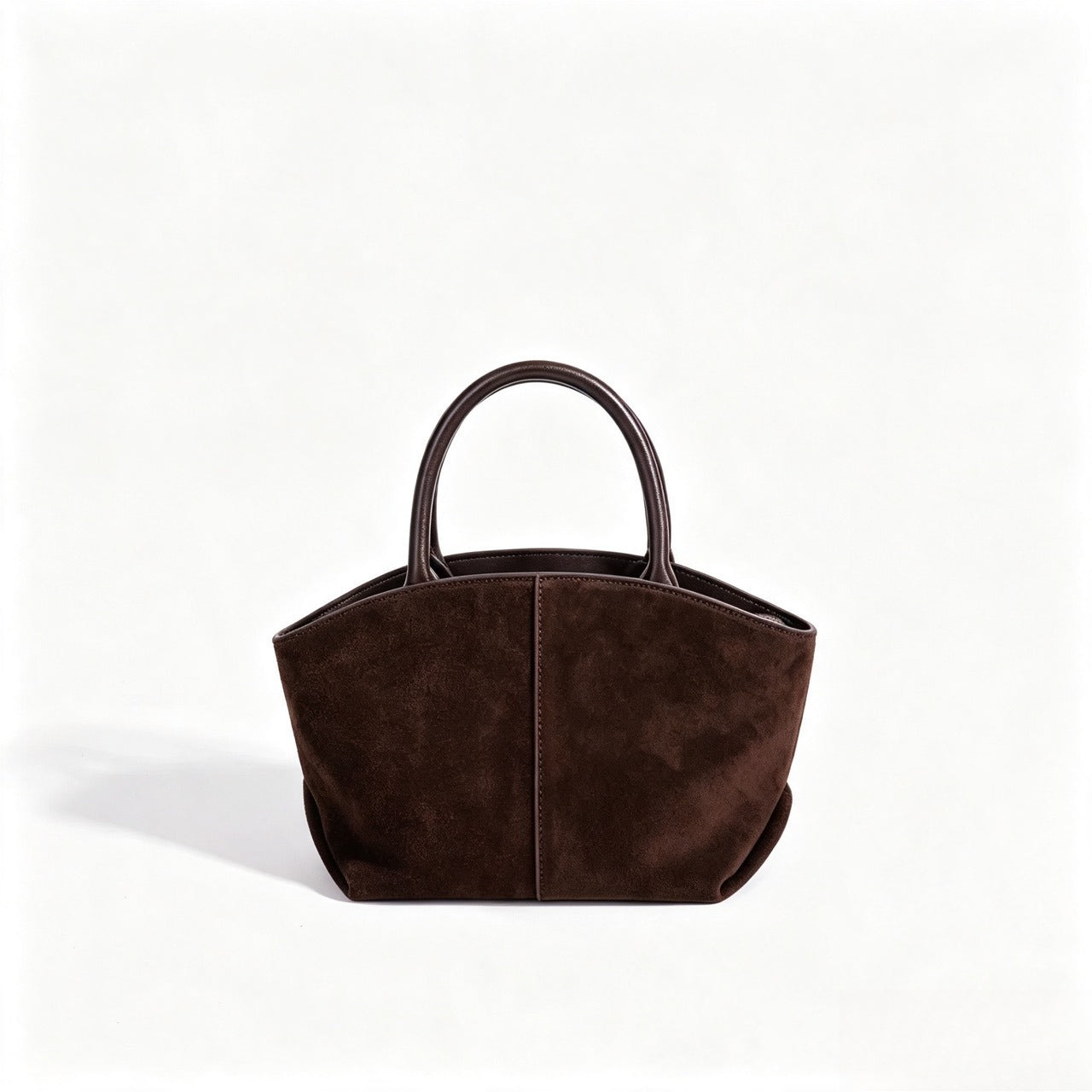 Minimalist Suede Genuine Leather Trapezoidal Clutch Bag