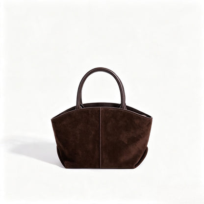 Minimalist Suede Genuine Leather Trapezoidal Clutch Bag