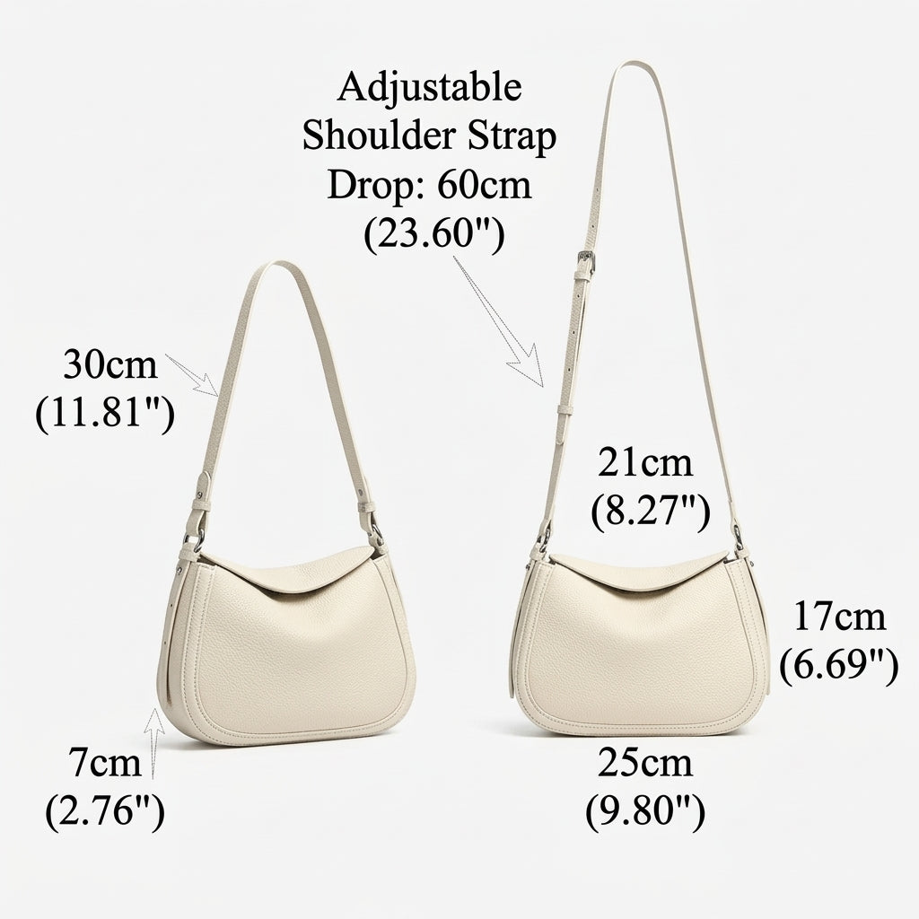Graceful Genuine Leather Saddle Messenger Clutch Bag