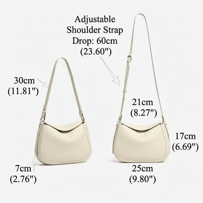 Graceful Genuine Leather Saddle Messenger Clutch Bag