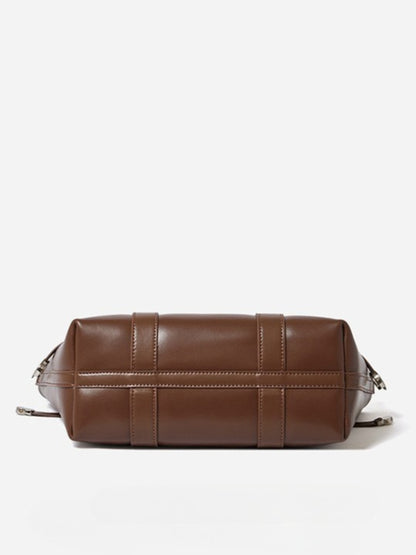 Italian Luxury Plain Genuine Leather Cowhide Large Tote Crossbody Bag