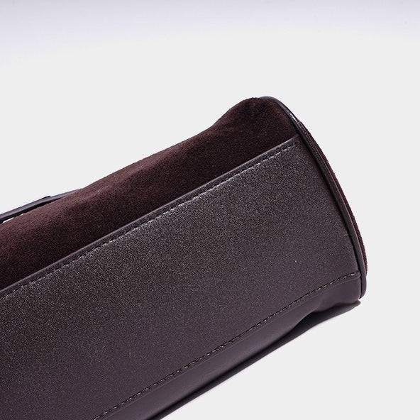 Retro Suede Genuine Leather Kelly Clutch Bag