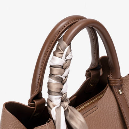 Elegant Brown Pebbled Vegan Eco-Leather Crossbody Clutch Bag