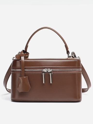Minimalist Genuine Leather Square Box Clutch Bag