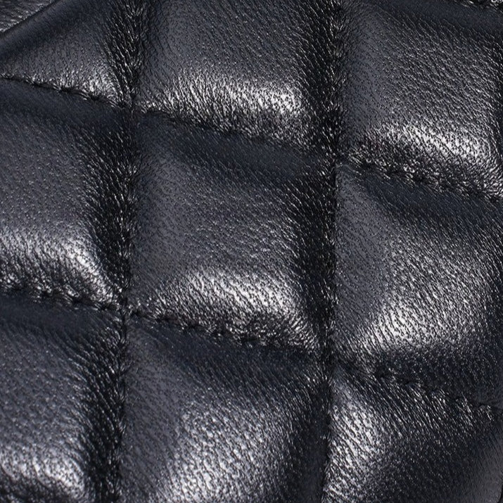 Refined Quilted Genuine Sheepskin Flap Clutch Bag