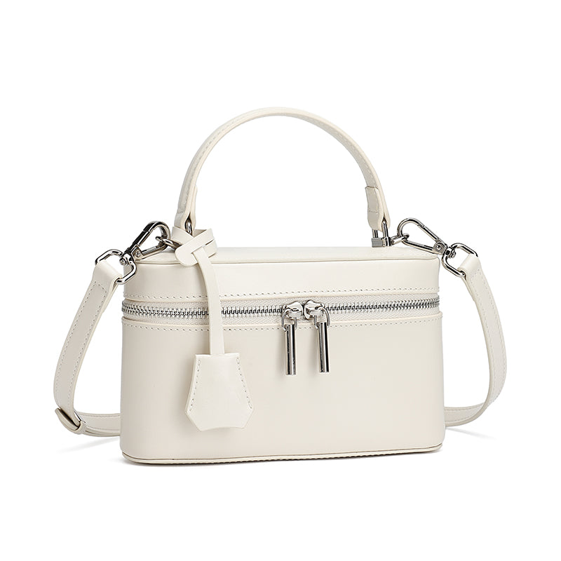 Bolso clutch cuadrado minimalista de cuero genuino