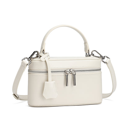 Bolso clutch cuadrado minimalista de cuero genuino