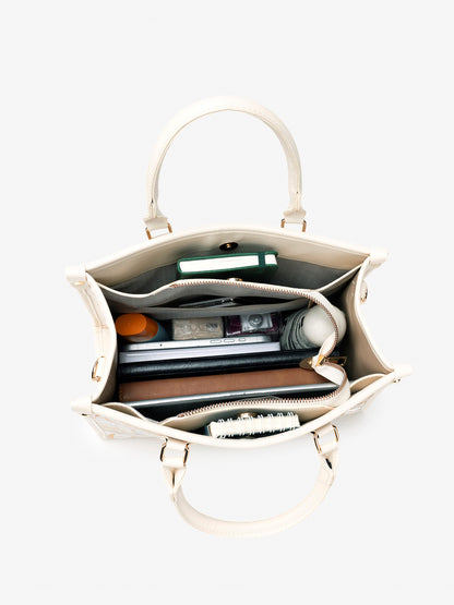Artisanal Crane Motif Vegan Eco-Leather Tote Clutch Bag