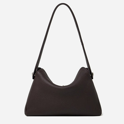 Nonchalant Lychee-Grain Genuine Leather Crossbody Hobo Bag