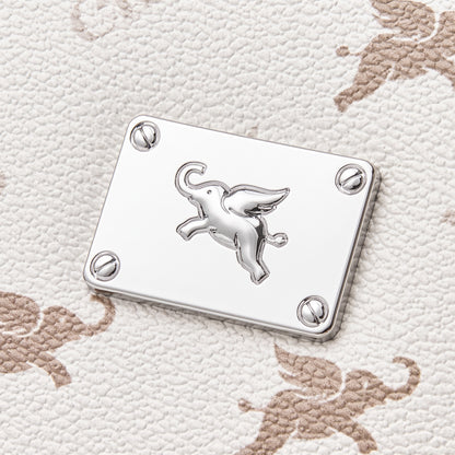 Ampia borsa a spalla tote di lusso vintage con monogramma Flying Elephant