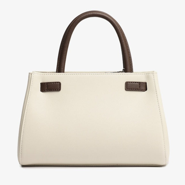 Textured Genuine Leather Kelly Satchel Elegant Crossbody Bag
