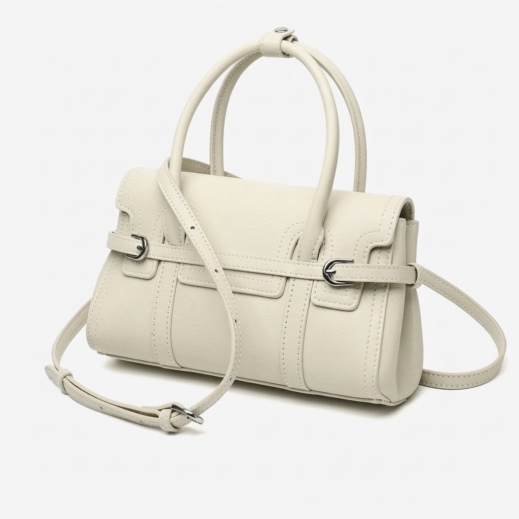 Sleek Genuine Leather Flap Satchel Clutch Bag