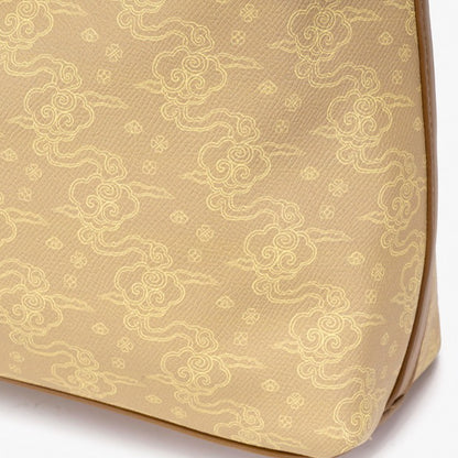 Exquisite Vintage Cloud Motif Vegan Eco-Leather Hobo Bag