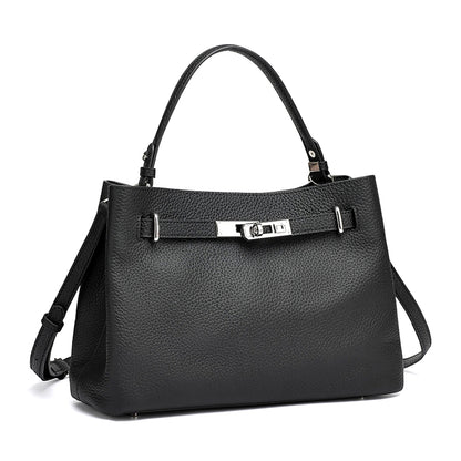 Sleek Genuine Leather Satchel Clutch Bag