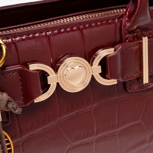 Exquisite Glossy Croc Embossed Vegan Eco-Leather Clutch Bag with Chic Charm