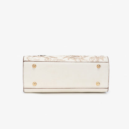 Retro Floral Contrast Vegan Eco-Leather Clutch Bag