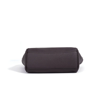 Quiet Luxe Pebbled Genuine Leather Winged Flap Tote Clutch Bag