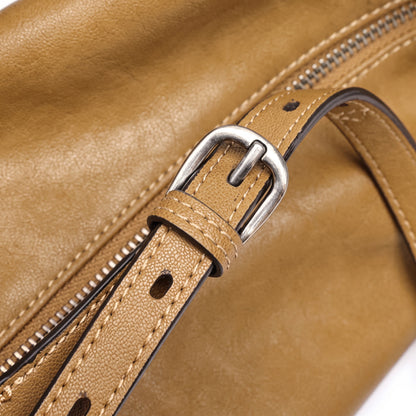 Supple Slouchy Genuine Leather Crescent Hobo Clutch Bag