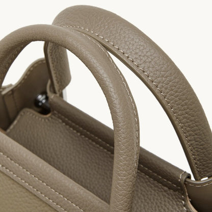 Women's Executive Trapezoid Genuine Leather Tote Bag