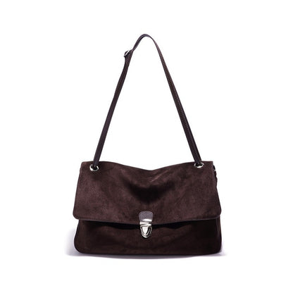 Vintage Luxe Suede Genuine Leather Clutch Bag