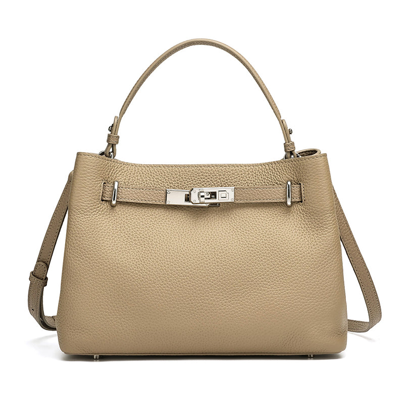 Sleek Genuine Leather Satchel Clutch Bag