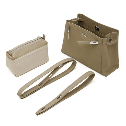 Ampia borsa tote a secchiello versatile in vera pelle Kelly sofisticata