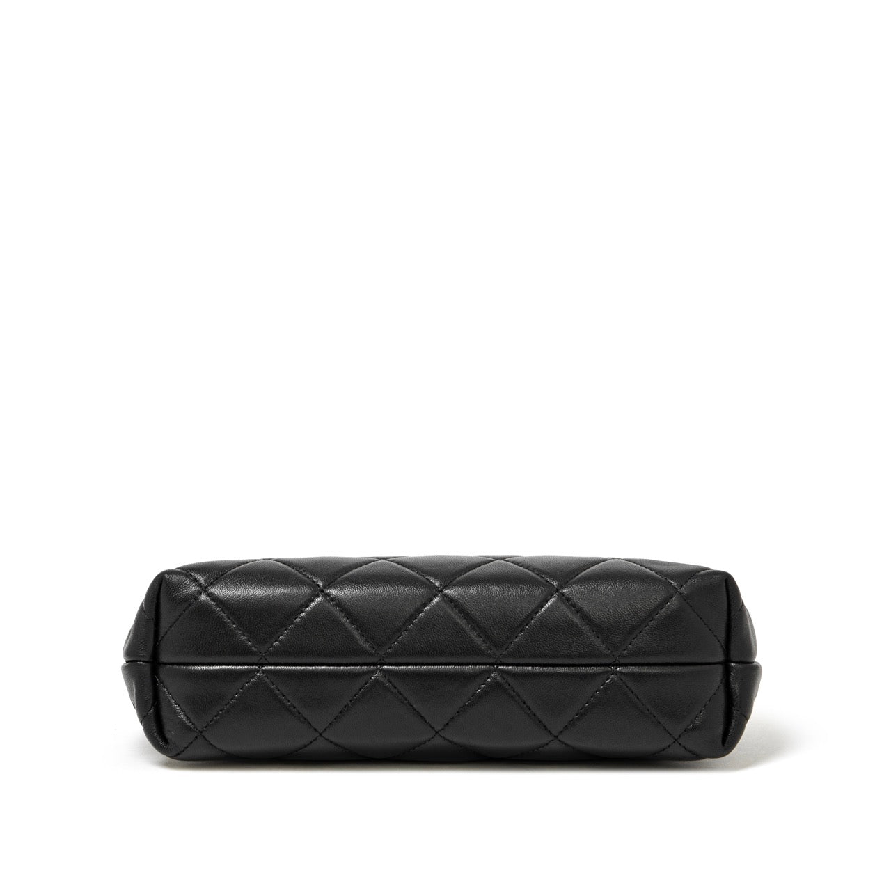 Mini sac pochette matelassé en cuir véritable mouton avec chaîne