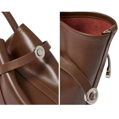 Ampia borsa tote a tracolla in pelle bovina semplice di lusso italiano