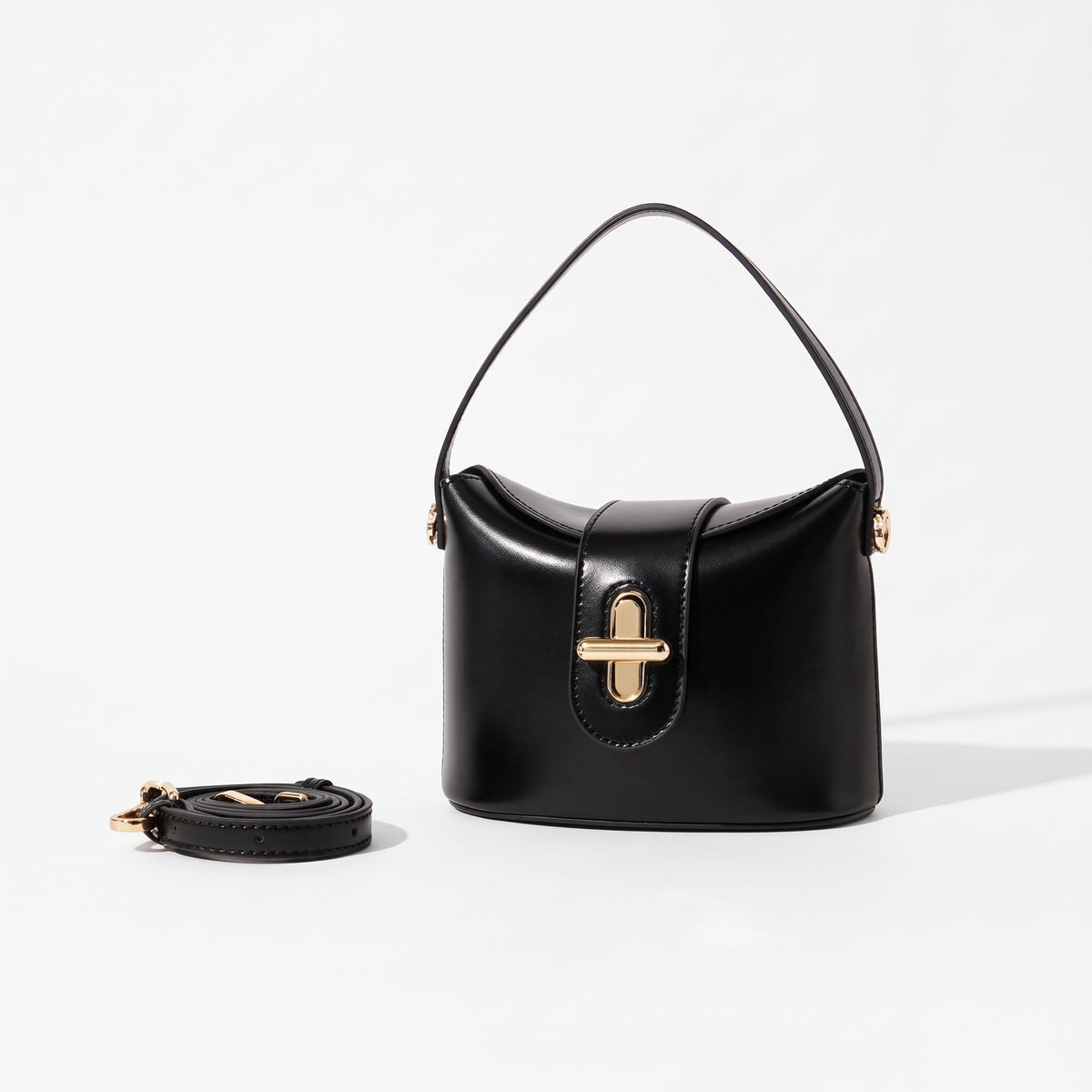 Borsa da donna in pelle genuina vintage con manico superiore e chiusura a lucchetto