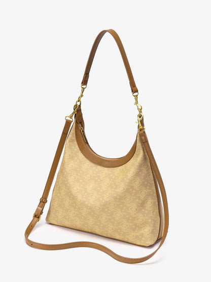 Exquisite Vintage Cloud Motif Vegan Eco-Leather Hobo Bag