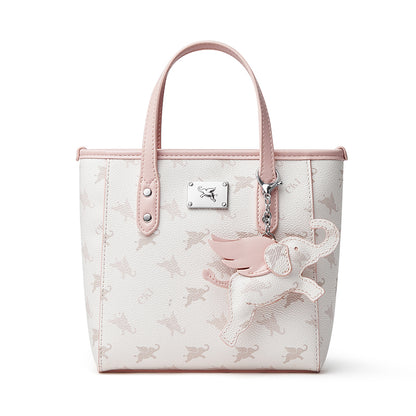Borsa tote versatile a tracolla retrò con monogramma Flying Elephant e pendente