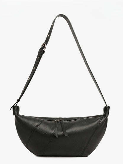 Effortless Genuine Leather Crossbody Dumpling Bag