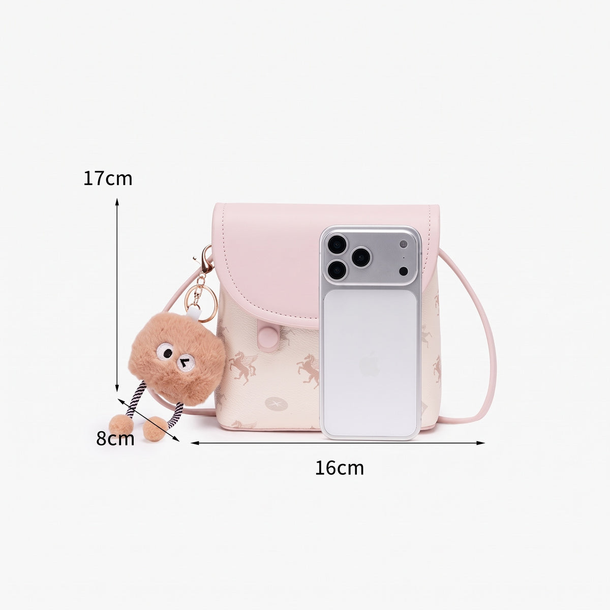 Whimsy Pegasus Pattern Vegan Eco-Leather Mini Flap Clutch Bag
