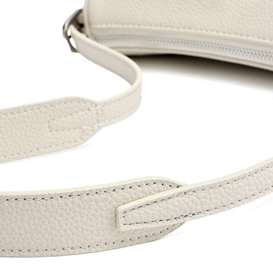 Mellow Pebbled Genuine Leather Flap Baguette Clutch Bag