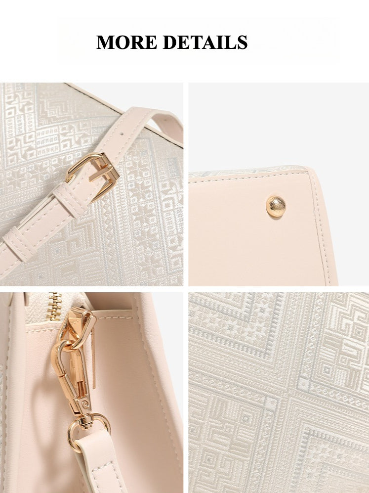 Exquisite Geometric Vegan Eco-Leather Clutch Bag