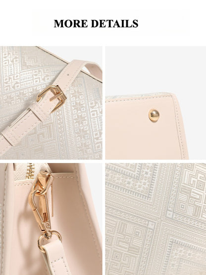 Exquisite Geometric Vegan Eco-Leather Clutch Bag