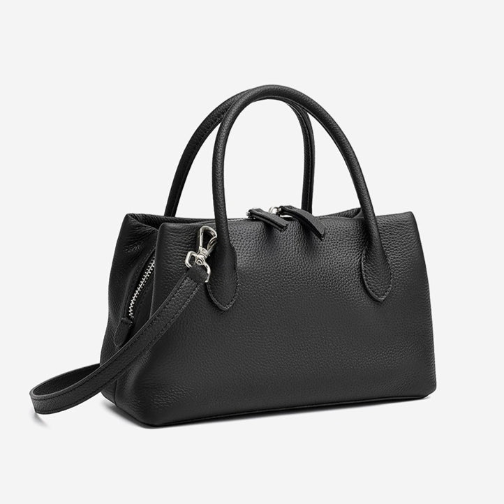 Antique Pebbled Genuine Leather Mini Tote Clutch Bag