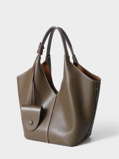 The Artisan Weave Genuine Leather Hobo Tote Bag with Detachable Strap