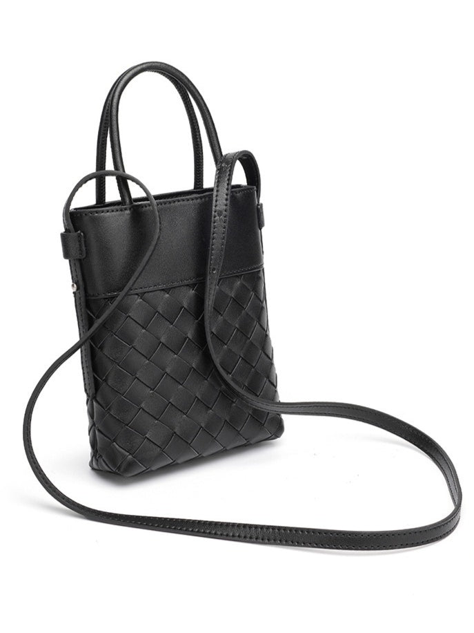 Artisan Woven Genuine Lambskin Leather Mini Clutch Bag