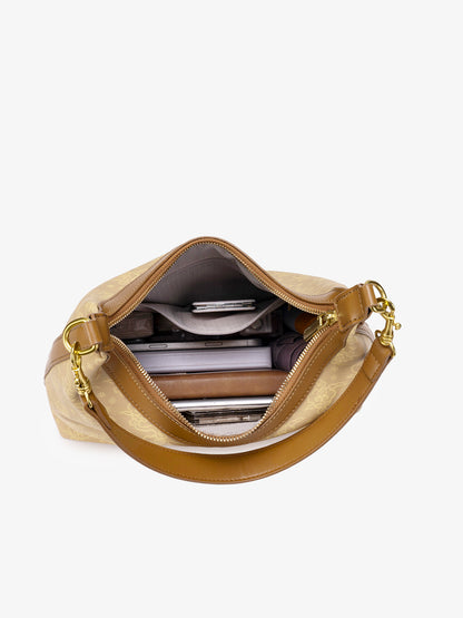 Exquisite Vintage Cloud Motif Vegan Eco-Leather Hobo Bag