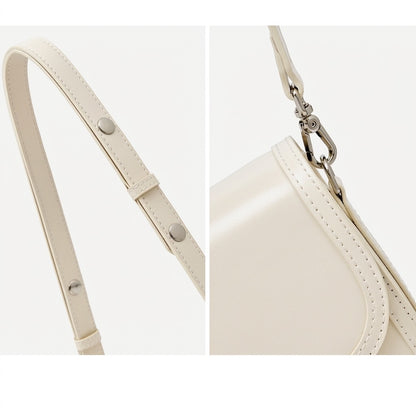 Borsa vintage a spalla e messenger in vera pelle liscia di vacchetta
