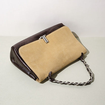 Elegant Genuine Leather Flap Messenger Clutch Bag