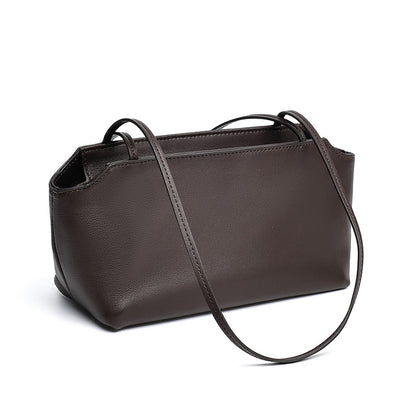 Minimalist Genuine Lambskin Leather Baguette Clutch Bag