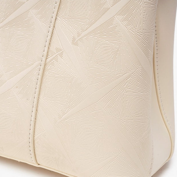 Delicate Vegan Eco-Leather Tote Clutch Bag with Silk Scarf Charm
