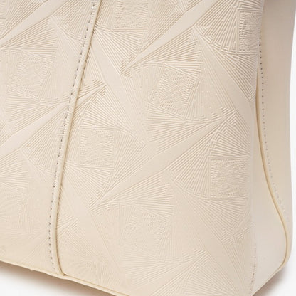 Delicate Vegan Eco-Leather Tote Clutch Bag with Silk Scarf Charm