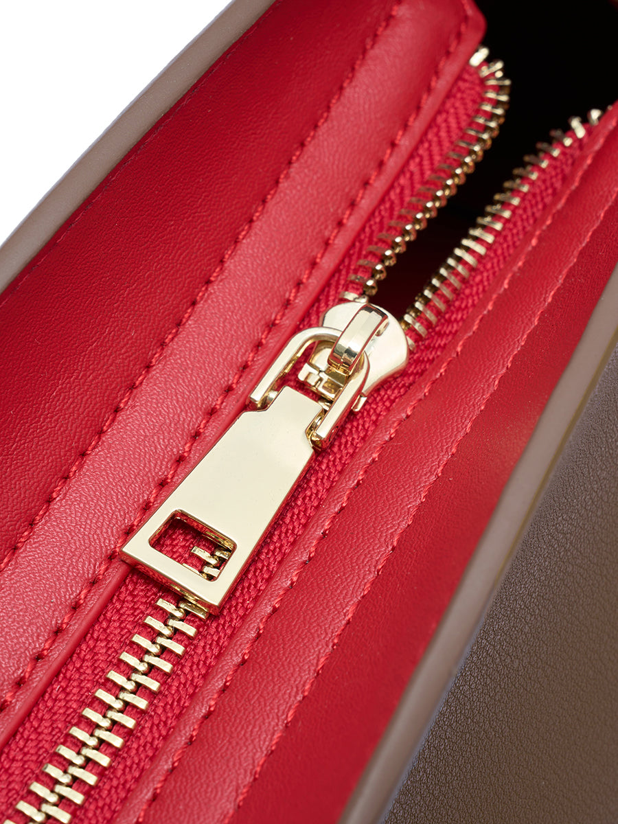 Graceful Genuine Leather Baguette Clutch Bag
