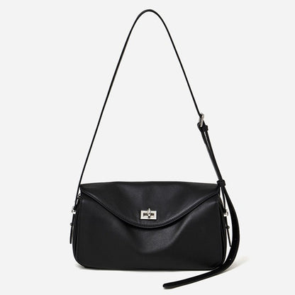 Silky Matte Genuine Leather Envelope Flap Clutch Bag