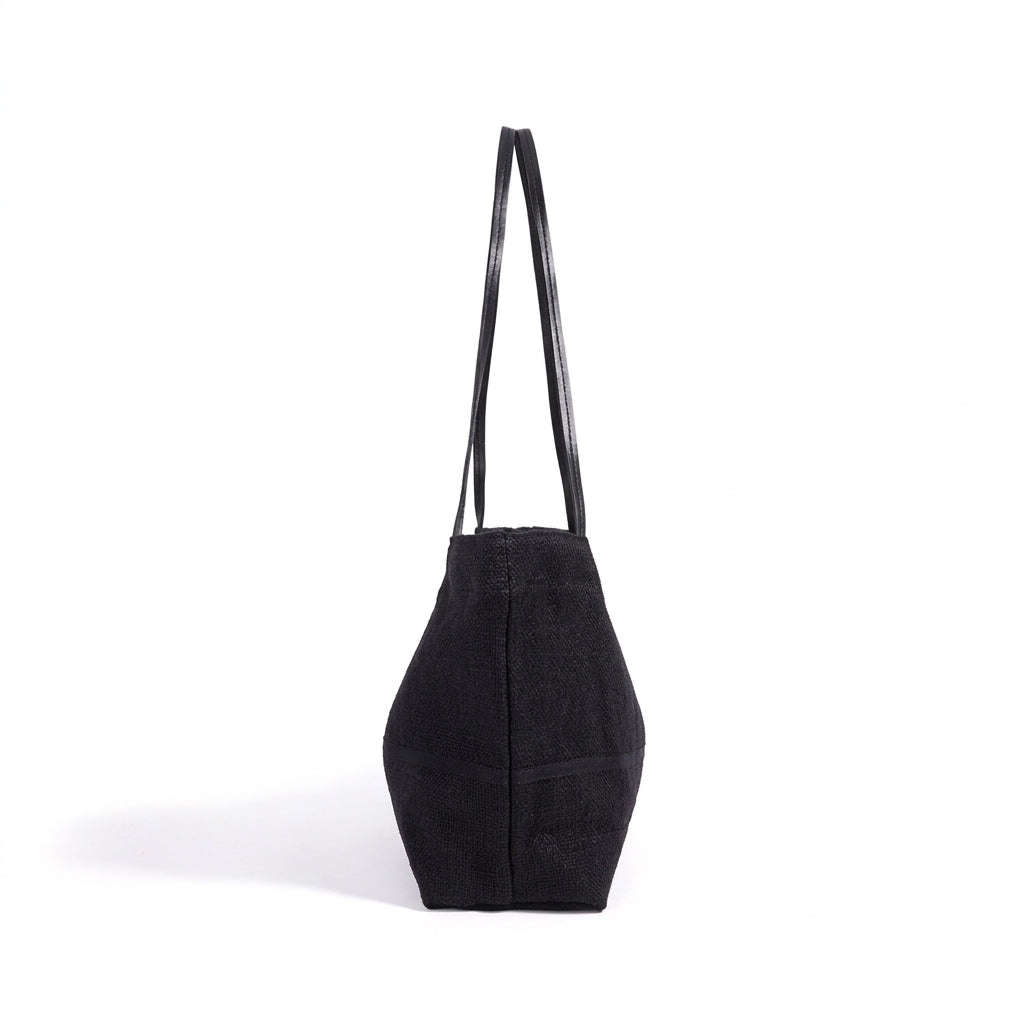 Geantă clutch tote minimalistă din in, cu design lejer